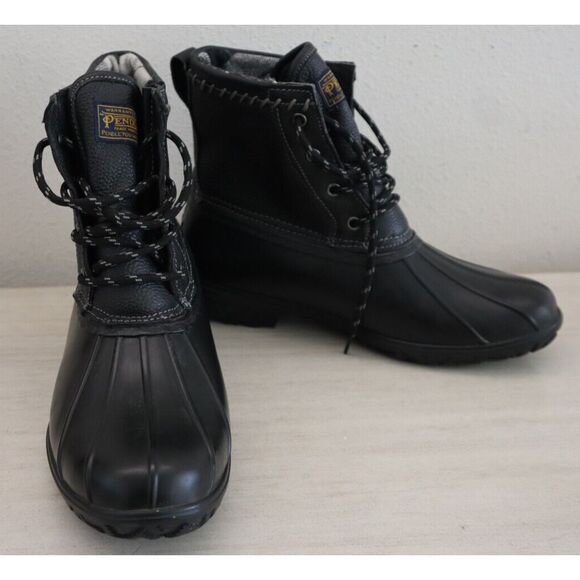 Pendleton Women's Sz 9 Black Leather Upper Short Duck Boots - Picture 1 of 10